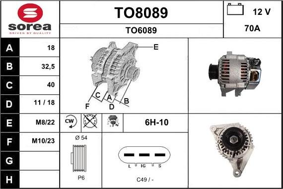 SNRA TO8089 - Генератор autocars.com.ua