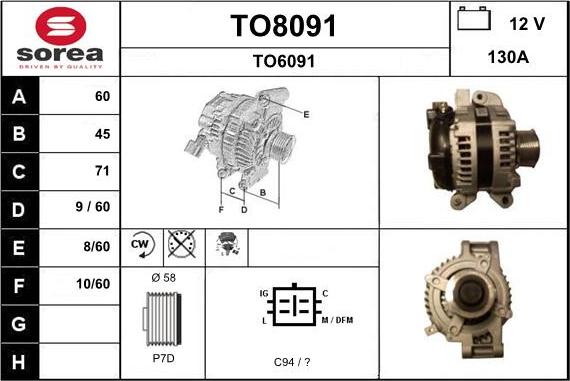 SNRA TO8091 - Генератор autocars.com.ua