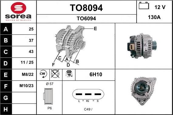 SNRA TO8094 - Генератор autocars.com.ua