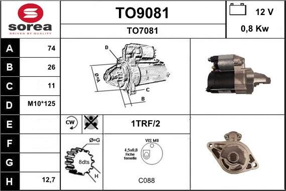 SNRA TO9081 - Стартер autocars.com.ua