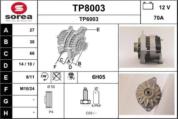 SNRA TP8003 - Генератор avtokuzovplus.com.ua