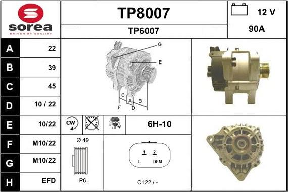 SNRA TP8007 - Генератор avtokuzovplus.com.ua