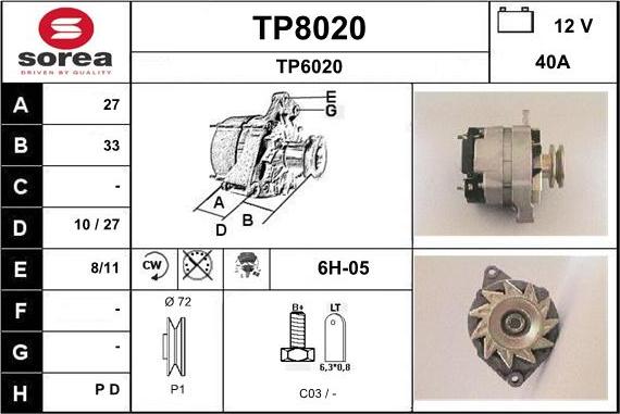 SNRA TP8020 - Генератор autocars.com.ua