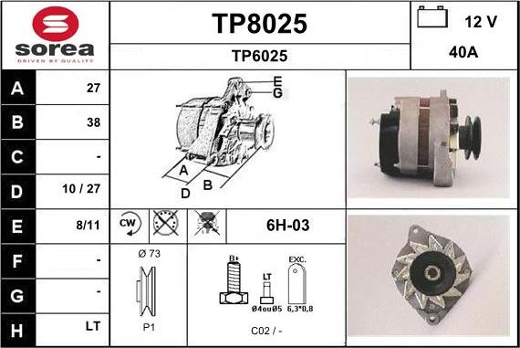 SNRA TP8025 - Генератор avtokuzovplus.com.ua