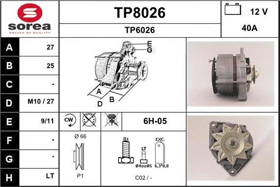 SNRA TP8026 - Генератор avtokuzovplus.com.ua