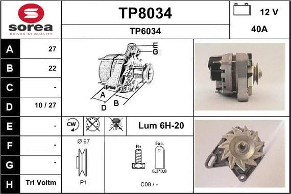 SNRA TP8034 - Генератор avtokuzovplus.com.ua