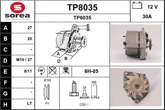 SNRA TP8035 - Генератор autocars.com.ua