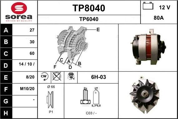 SNRA TP8040 - Генератор autocars.com.ua