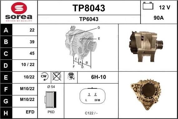 SNRA TP8043 - Генератор avtokuzovplus.com.ua