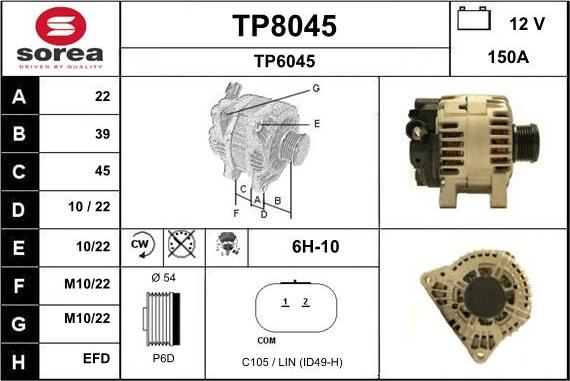 SNRA TP8045 - Генератор avtokuzovplus.com.ua