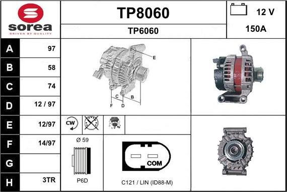 SNRA TP8060 - Генератор autocars.com.ua