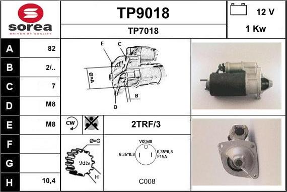 SNRA TP9018 - Стартер avtokuzovplus.com.ua