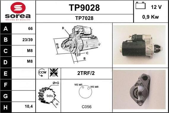 SNRA TP9028 - Стартер avtokuzovplus.com.ua