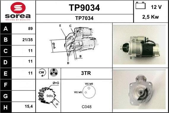 SNRA TP9034 - Стартер autodnr.net