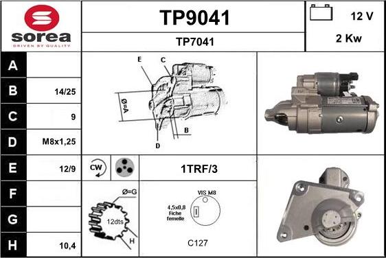 SNRA TP9041 - Стартер autocars.com.ua