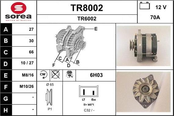 SNRA TR8002 - Генератор avtokuzovplus.com.ua