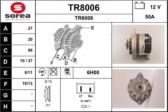 SNRA TR8006 - Генератор avtokuzovplus.com.ua