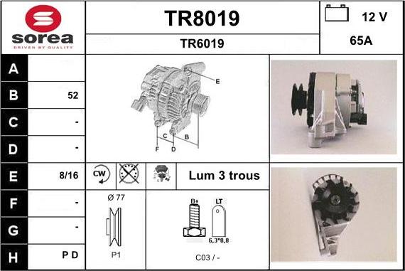 SNRA TR8019 - Генератор avtokuzovplus.com.ua