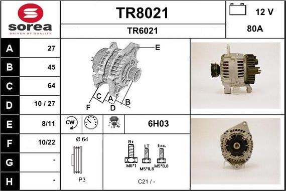 SNRA TR8021 - Генератор autocars.com.ua