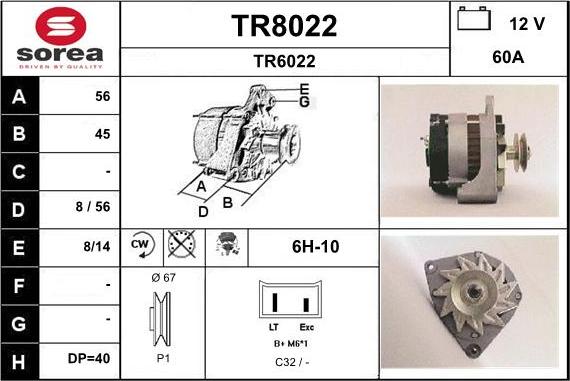 SNRA TR8022 - Генератор avtokuzovplus.com.ua