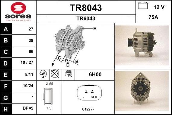 SNRA TR8043 - Генератор avtokuzovplus.com.ua