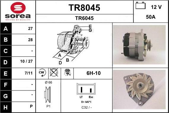 SNRA TR8045 - Генератор avtokuzovplus.com.ua