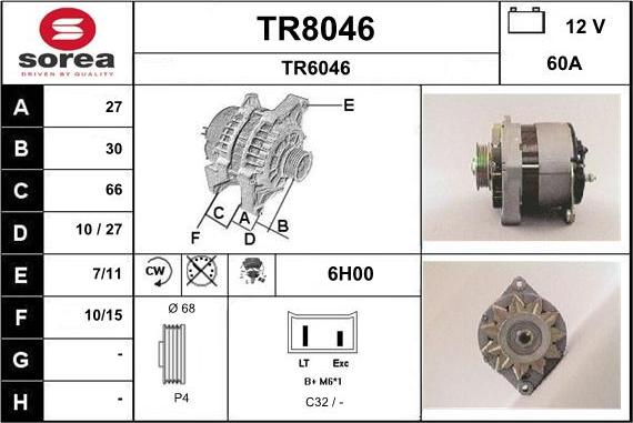 SNRA TR8046 - Генератор avtokuzovplus.com.ua