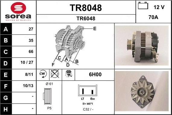 SNRA TR8048 - Генератор autocars.com.ua