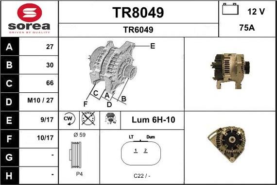 SNRA TR8049 - Генератор autocars.com.ua