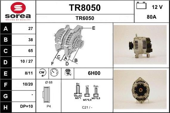 SNRA TR8050 - Генератор avtokuzovplus.com.ua