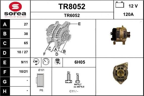 SNRA TR8052 - Генератор avtokuzovplus.com.ua