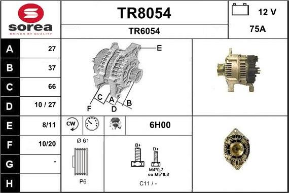 SNRA TR8054 - Генератор avtokuzovplus.com.ua