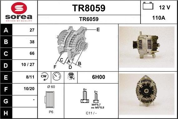 SNRA TR8059 - Генератор avtokuzovplus.com.ua