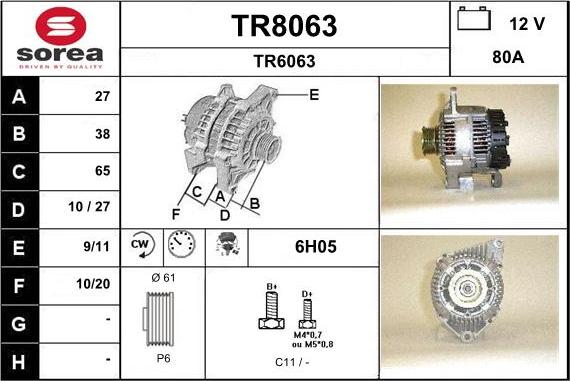 SNRA TR8063 - Генератор avtokuzovplus.com.ua