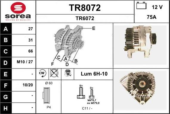 SNRA TR8072 - Генератор autocars.com.ua