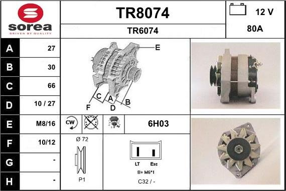 SNRA TR8074 - Генератор avtokuzovplus.com.ua