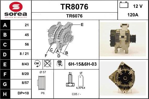 SNRA TR8076 - Генератор avtokuzovplus.com.ua