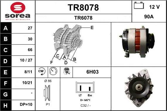 SNRA TR8078 - Генератор avtokuzovplus.com.ua