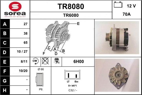 SNRA TR8080 - Генератор autocars.com.ua