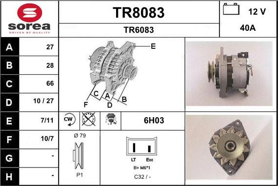 SNRA TR8083 - Генератор avtokuzovplus.com.ua