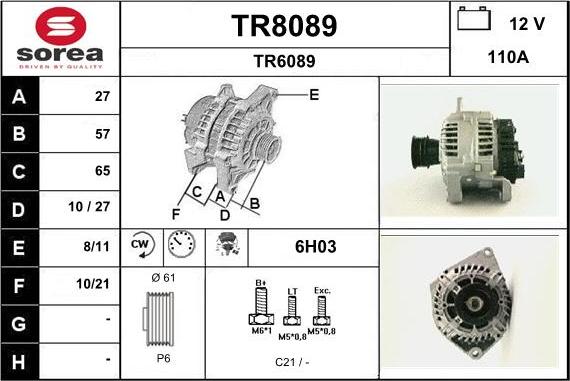 SNRA TR8089 - Генератор autocars.com.ua