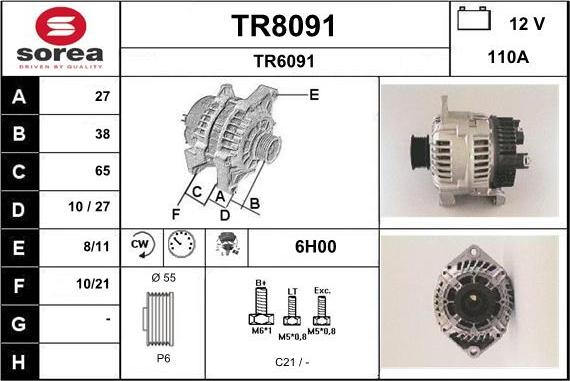 SNRA TR8091 - Генератор autocars.com.ua