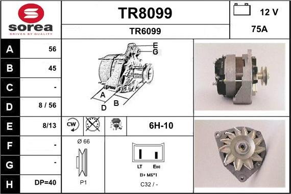 SNRA TR8099 - Генератор autocars.com.ua