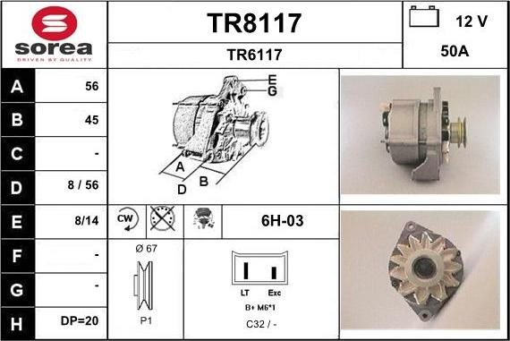 SNRA TR8117 - Генератор avtokuzovplus.com.ua