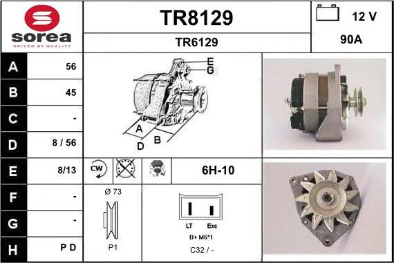 SNRA TR8129 - Генератор autocars.com.ua