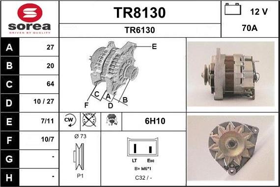 SNRA TR8130 - Генератор autocars.com.ua