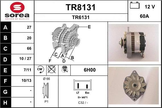 SNRA TR8131 - Генератор autocars.com.ua