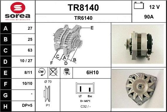 SNRA TR8140 - Генератор autocars.com.ua