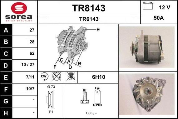 SNRA TR8143 - Генератор avtokuzovplus.com.ua