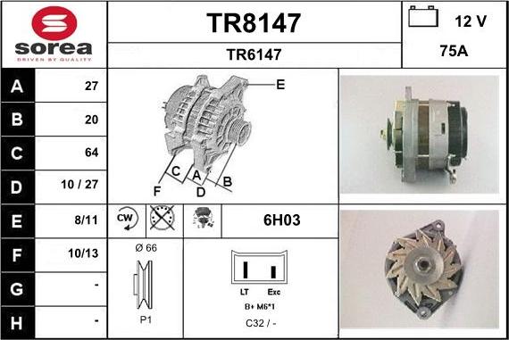 SNRA TR8147 - Генератор avtokuzovplus.com.ua